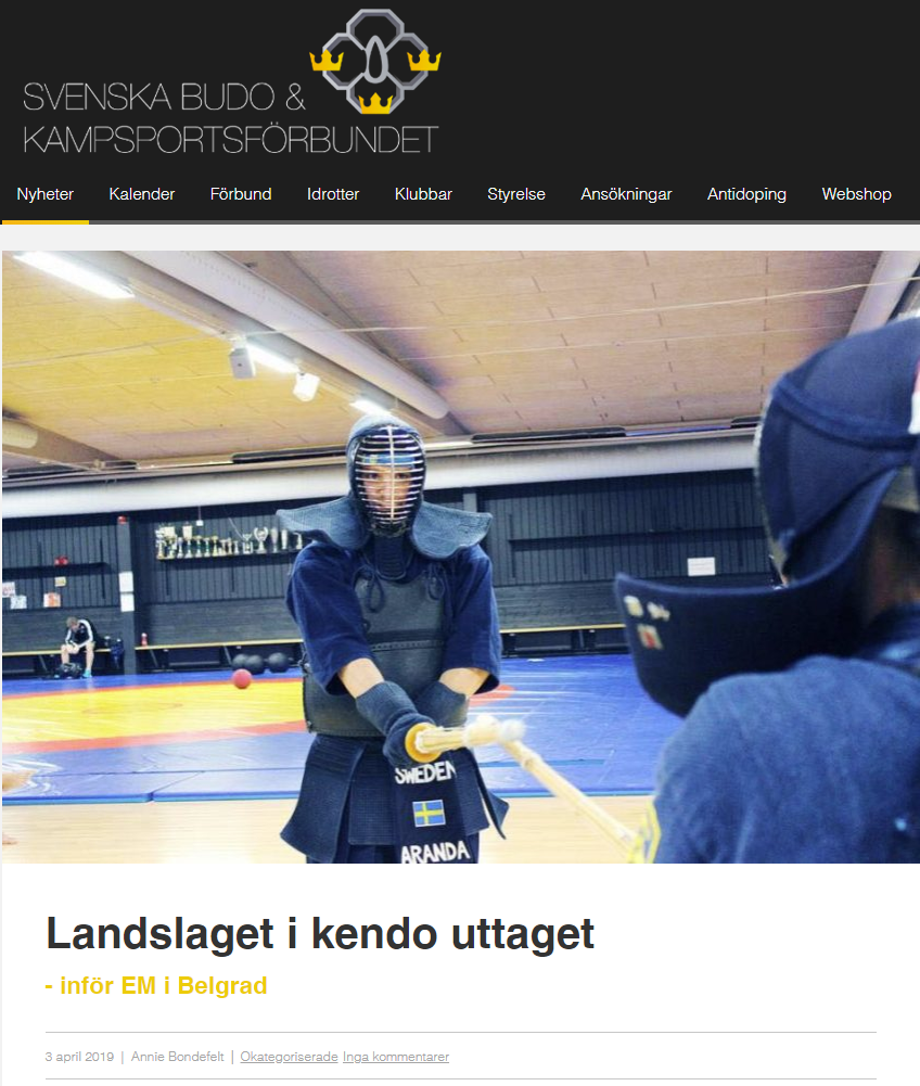 Kibo Dojo-medlemmar till Svenska Kendolandslaget